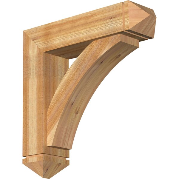 Ekena Millwork Thorton Arts and Crafts Rough Sawn Bracket w/ Offset Brace, Western Red Cedar, 8"W x 32"D x 32"H BKT0806X32X32THR03RWR - main